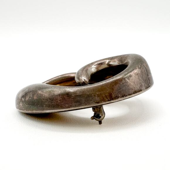 Zina of Beverly Hills Sterling Silver Brooch Biomorphic Modernist Circle Pin 925 - Picture 5 of 13